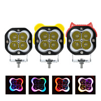 Projecteur de travail LED RGB, phare auxiliaire pour voiture, moto, tout-terrain, SUV, camion, pare-chocs, montant A
