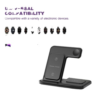 15W Universal 3-<strong>in</strong>-<strong>1</strong> Wireless Charger for Mobile Devices QC3.0 Compatible 9V/2A for iPhone IWatch <strong>IPods</strong> Portable Type C Receiver - Product Image 2