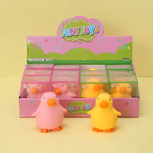 Pink and Yellow Duck <b>Squishy</b> Toys Soft Slow Rebound Fidget Plush for Kids Age 0 to 24 Months Unisex Plastic - Product Image 3