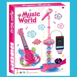 KK nouveau jeu de microphone de <span class=keywords><strong>guitare</strong></span> musicale se connecter avec MP3, chant karaoké jouet éducatif <span class=keywords><strong>guitare</strong></span> électronique, jouets de <span class=keywords><strong>fille</strong></span> musicale - Product Image 4