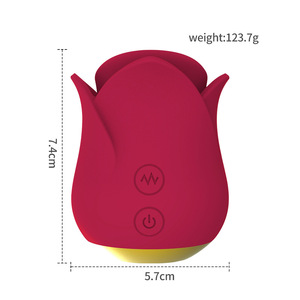 Mini-masseur clitoridien Rose Tulip, puissant vibrateur oral avec stimulateur clitoridien à léchage de langue et pinces à tétons pour femmes - Product Image 5