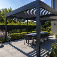 Gazebo en aluminium Jiake avec toit bioclimatique motorisé à lames orientables pour projets d'utilisation en extérieur, jardin, villa, terrasse, patio