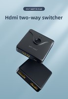 Pengalih HDMI Bidirectional, Pembagi HDMI 2 in 1 Out, Pembagi Video 1 in 2 Out 4K60Hz HD, Saklar HDMI Bidirectional 1 ke 2