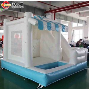 Toboggan gonflable en PVC bleu macaron 10x10 pieds avec <span class=keywords><strong>piscine</strong></span> à balles, installation facile, usage commercial extérieur, souffleur gratuit pour locations événementielles - Product Image 2