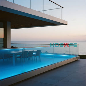 HDSAFE Aluminium U Channel Système <span class=keywords><strong>de</strong></span> garde-corps en verre sans cadre Pont <span class=keywords><strong>Extérieur</strong></span> Balcon Garde-corps Lumière LED Balustrade en verre Main courante d'escalier - Product Image 2