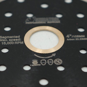 Lame de <span class=keywords><strong>scie</strong></span> segmentée sèche diamantée 4-9in Disque de coupe avec multi-trous avec 10 hauteurs de diamant pour bloc de béton - Product Image 3