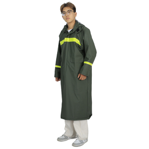 Thickened Long PVC Rain Jacket, Windproof Anti-Storm <strong>Full</strong> <strong>Length</strong> Rain <strong>Coat</strong> for Construction, Fishing and Outdoor Activities - Product Image 2