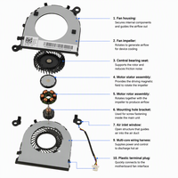 Ventilateur de refroidissement de processeur OEM pour ordinateur portable Dell XPS 13 9343 9350 9360, 120x120x25mm, 2800 tr/min, faible bruit, pièce de rechange