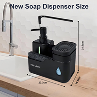 Distributeur de savon en plastique à double chambre - Flacon transparent avec deux pompes pour la distribution de liquides de cu