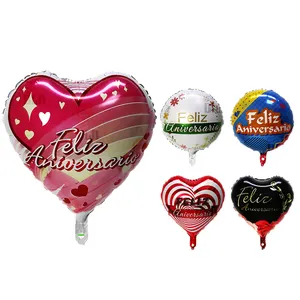 BLN Party Balloon produttore Feliz Aniversario 18 pollici globos-al-por-sindaco OEM Balloon Foil Heart Ball Globo