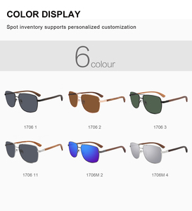 Gafas de sol cuadradas personalizadas ecológicas 2025, gafas de sol de madera, gafas de sol polarizadas de acero inoxidable de alta calidad, logotipo de marca para hombres - Product Image 3