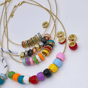 Perle en émail et zircon à grand trou de style européen, compatible avec les bracelets, colliers, boucles d'oreilles <span class=keywords><strong>Pandora</strong></span>, accessoires et fournitures pour la fabrication de bijoux R83 - Product Image 4