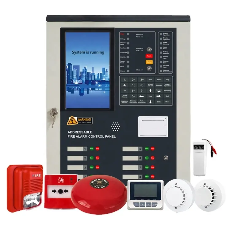 Painel de controle endereçável do alarme de incêndio do sistema de alarme de incêndio 4 Loop com 880 pontos