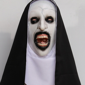 Masque de nonne en latex intégral pour costume d'horreur, accessoire de fête d'Halloween, effrayant et sinistre - Product Image 2