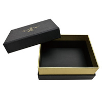 Caja de Regalo de Dos Piezas con Tapa y Base Negras Personalizadas, Papel Premium con Laminado Mate, para Empaque de Zapatos y Comercio Electrónico