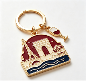 <b>Custom</b> Zinc Alloy <b>Keychain</b> 3D Enamel Cityscape Key Ring Cartoon Charm Souvenir Gift - Product Image 4