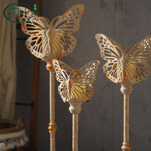 Butterfly <b>Candlestick</b> Metal Floor Standing Home Decoration Vintage Style A3289 - Product Image 3