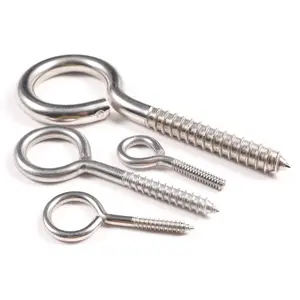 Stainless Steel Heavy Duty Structural Close Eye Hooks Bent Wire Lag Wood Thread Self Tapping Eye Screw