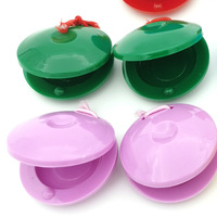 Wholesale Plastic Castanets for Kids Orff Percussion Instrument Round Clapper Baby Early Education Musical Toy