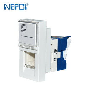 Panneau double port RJ45 style français, panneau à obturateur style <span class=keywords><strong>Legrand</strong></span> 45*45mm - Product Image 6