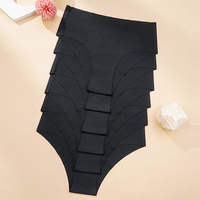 Culottes en soie glacée pour femmes, taille mi-haute, Bragas Sin Costuras, culottes une pièce, invisibles, sans couture, slips