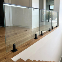 Rampe en verre sans cadre pour escalier en mezzanine, en acier inoxydable 304 moderne, pour terrasse, escalier, balustrade, gain de place, vente en gros