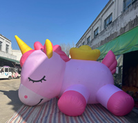 Caballo Inflable Personalizado BOYI de Año Nuevo, Unicornio Rosa de Dibujos Animados