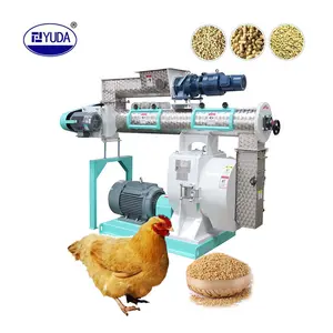 YUDA 3T/H Complete Poultry Farming Chicken Pig Rabbit Cattle Animal Granule Feed Pellet Mill Machine For Sale