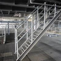 Marches d'escalier en acier galvanisé à chaud, antidérapantes, dentelées, soudées, personnalisables, pour évacuation en cas d'incendie