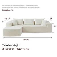 Ensemble de canapé modulaire en forme de L, élégant et confortable, avec revêtement en tissu, design japonais pour le salon