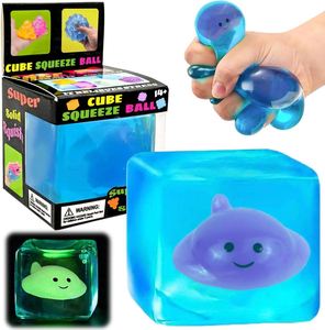 Wholesale Glow in the Dark Whale Squish Toy Stress Cube Squishy Fidget Toys Sensory Toys Stress <b>Balls</b> - Product Image 4
