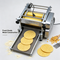 Machine automatique de fabrication de tortillas de maïs, crêpes, blinis, produits mexicains, roti, chapati, pain plat, galettes, presse à pain et céréales
