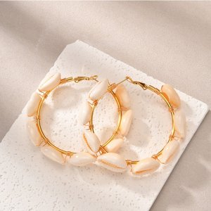 Nouveau Boho Shell Boucles D'<span class=keywords><strong>oreilles</strong></span> La Fille De Fête A De <span class=keywords><strong>Grandes</strong></span> <span class=keywords><strong>Oreilles</strong></span> Boucles D'<span class=keywords><strong>oreilles</strong></span> Créoles Exagérées 18k Or En Acier Inoxydable Boucle D'oreille Pour Les Femmes Bijoux - Product Image 6
