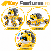 Jouet robot chien télécommandé EPT 2,4 GHz avec lanceur de fléchettes souples, lumières, musique et batterie rechargeable, cadeau pour enfants