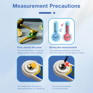 Medidor de Salinidade Digital Portátil HQ-1000 de Alta Precisão 2 em 1 para Açúcar e Salinidade, Refratômetro <span class=keywords><strong>Brix</strong></span> para Frutas, Bebidas e Vegetais - Product Image 6