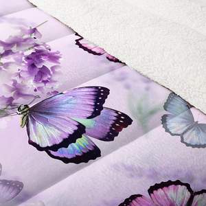 Ensemble de couette en polaire Sherpa dinosaure Taille double comprenant 2 taies d'oreiller avec motif de feuille de nuage de soleil - Product Image 4