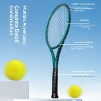 Raquette de tennis haut de gamme en fibre de carbone intégrale, cordage en nylon monobloc, grip G5, 100g+, pour joueurs intermédiaires et avancés, simples et doubles.