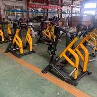 Máquina de remo vertical comercial de acero con asiento, equipo de gimnasio con carga de placas para entrenamiento de fuerza de espalda
