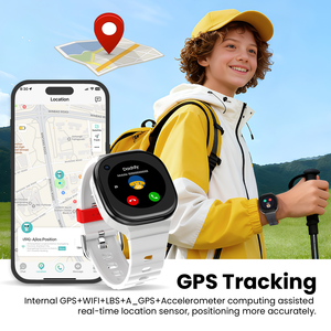 Lagenio สมาร์ทวอทช์4G สำหรับวัยรุ่น Ai, นาฬิกาอัจฉริยะมี GPS/WiFi ระบุตำแหน่งวิดีโอคอล SOS แอนดรอยด์8.1 AMOLED Display IP68อัจฉริยะกันน้ำ - Product Image 6