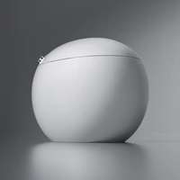 Nouvelle sortie : Ensemble de salle de bain sanitaire intelligent monobloc, WC intelligent en forme d'œuf avec bidet féminin et chasse d'eau automatique