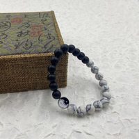 Vente chaude style chinois Yin Yang Bagua Tai Chi Feng Shui Naturel Turquoise Perlé Couple Bracelet Chanceux Bracelet Cadeau