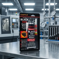 CASTLE 999 Black RTV Gasket Maker, mastic silicone résistant aux hautes températures pour moteur automobile et usage transportif