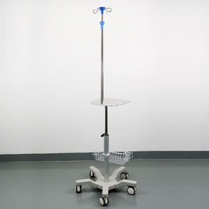 Medical mobile infusion pump cart with intravenous drip pole support and wheels - hospital furniture - Product Image 2