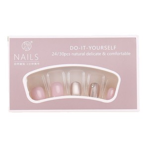 Primavera Verano estilo caliente usable de gama alta ojo de gato pegatinas de diamantes de imitación corto desmontable dulce chica puntas de uñas falsas - Product Image 5