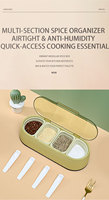 Ensemble de 4 pots à épices hermétiques transparents avec cuillères intégrées, design anti-fuite, écologiques, durables et de qualité alimentaire