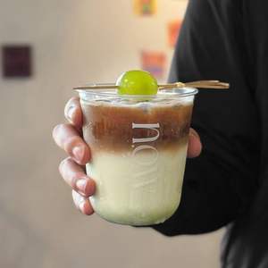 Gobelets en plastique jetables personnalisés JN pour animaux de compagnie 10/12/16 OZ Matcha Ijskoffie avec couvercles Fabriqués en Chine - Product Image 6