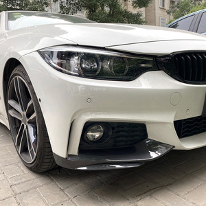 Bmw 4 Series F32 F33 F36 Front Bumper Corner Decal Carbon Fiber Textured Piano Black PP Material Double Sided Tape - Product Image 2