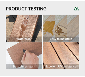 Hàng hóa tại chỗ hiện đại bấm vào trong nhà/ngoài trời chống cháy không thấm nước WPC Composite <span class=keywords><strong>decking</strong></span> Board 18 mét - Product Image 5