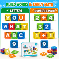 Nouveauté EPT : 45 pièces de tuiles magnétiques alphabétiques double face, majuscules et minuscules, blocs d'apprentissage pour enfants
