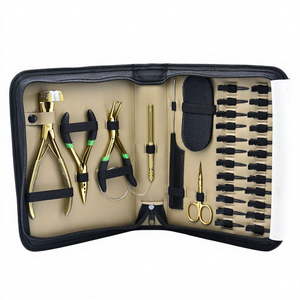 Hair Extension Tool Kit tape in pliers Section <b>Clip</b> Grippers Sets Hairdressing Tail Comb Bead Crimper & Remover Pliers loop <b>hook</b> - Product Image 1